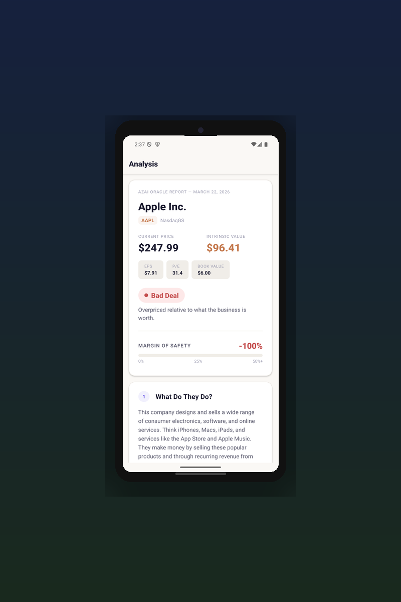 Stock analysis with intrinsic value